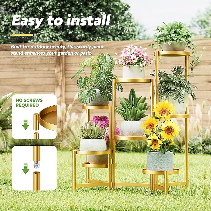 Gold Plant Stand, 8 Tiered Plant Stand Indoor - Image 6