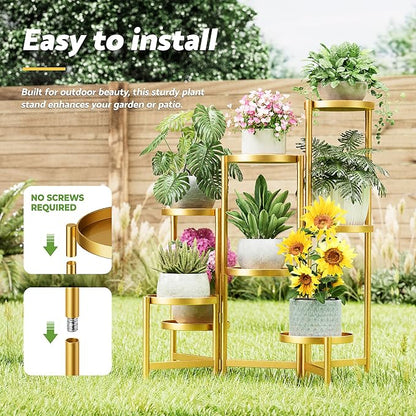 Gold Plant Stand, 8 Tiered Plant Stand Indoor - Image 6