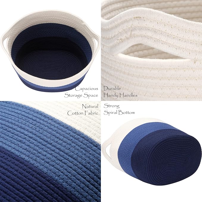 Sea Team Oval Large Cotton Rope Woven Storage Basket - Image 6