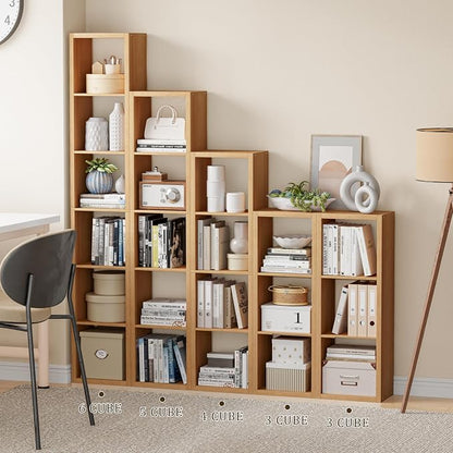 Tall Cube Storage Organizer Bookcase, 5 Tier 11 inch Open Back Cubical Shelf - Image 4