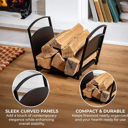 Plow & Hearth Log Rack, wood Bin Kindling Storage - Image 2