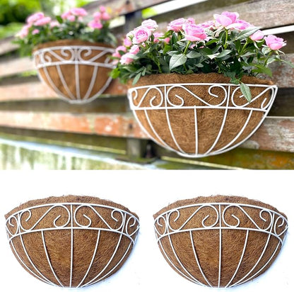 LaLaGreen Wall Mounted Flower Baskets Large Wall Hanging Planter by L%C3%A1L%C3%A1Green