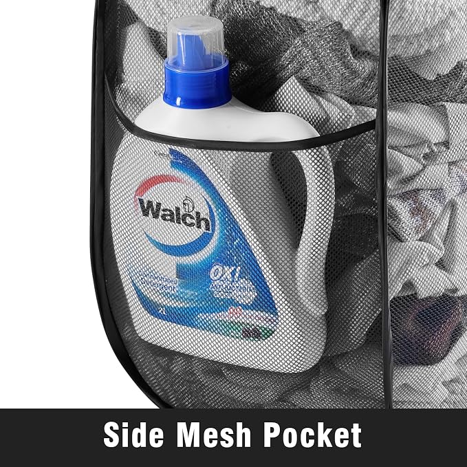 TECHMILLY Collapsible Mesh Pop Up Laundry Hamper - Image 4
