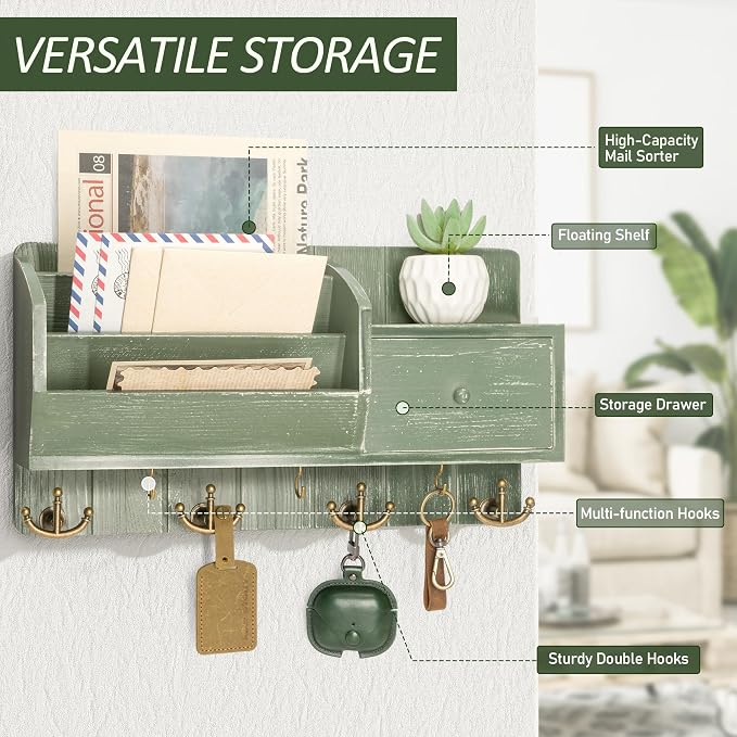 Rebee Vision Farmhouse Key Holder Wall Mount - Image 4