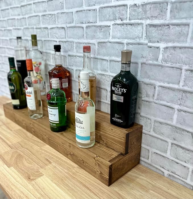 Tiered Bottle Shelf | 2 Tier Liquor Bottle Display | Bar Organization | Display - Image 8