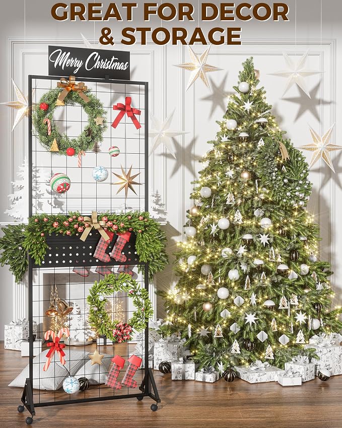 6' x 2' Ft Grid Wall Panel, Pegboard Gridwall Display Stand - Image 7