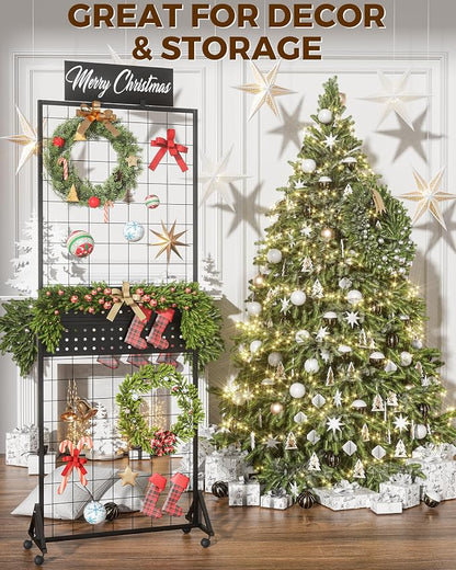 6' x 2' Ft Grid Wall Panel, Pegboard Gridwall Display Stand - Image 7