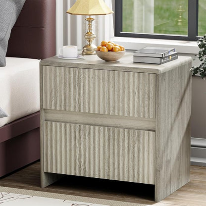 Fluted Nightstand, Modern Night Stand by HOCAT