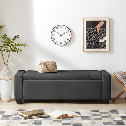 Huatean Home 48" Ottoman with Storage, Storage Ottoman Bench with Safety Hinge - Image 5