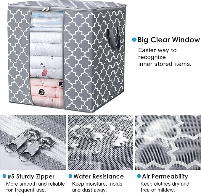 WISELIFE Storage Bags 8 Pack/100L Large Blanket Clothes Organization and - Image 4