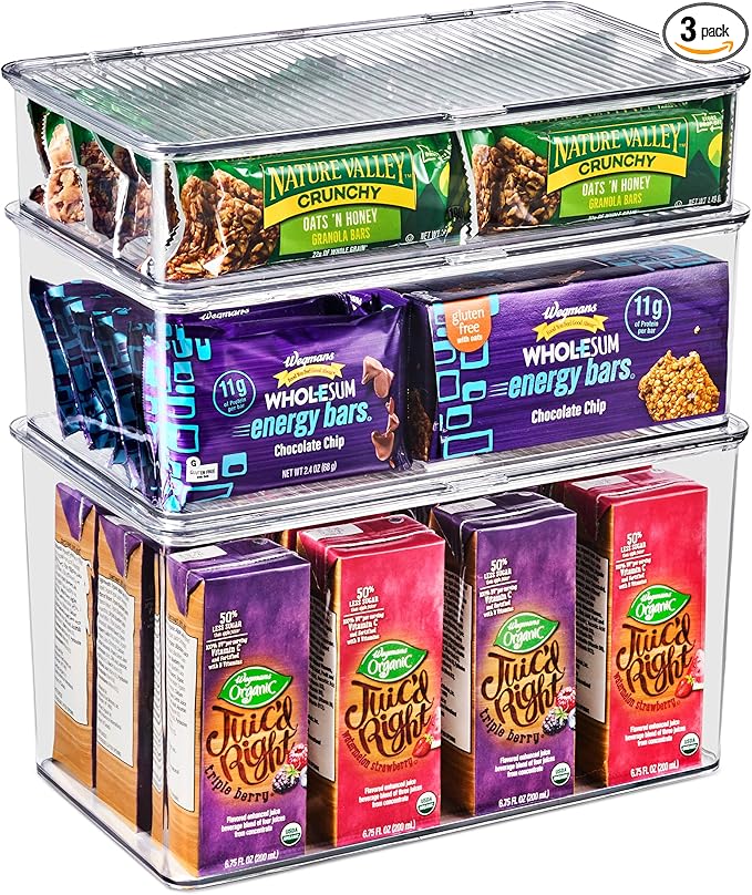 Sorbus 3 Pack Clear Plastic Storage Bins by Sorbus