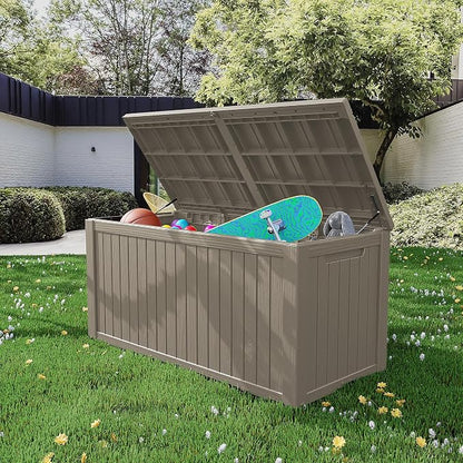 270 Gallon Resin Deck Box, Waterproof Outdoor Storage Box - Image 9