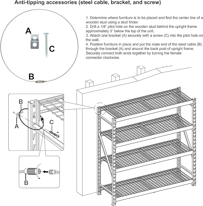 Amazon Basics 5-Tier Medium Duty Garage Shelving Unit, Sturdy Adjustable - Image 7