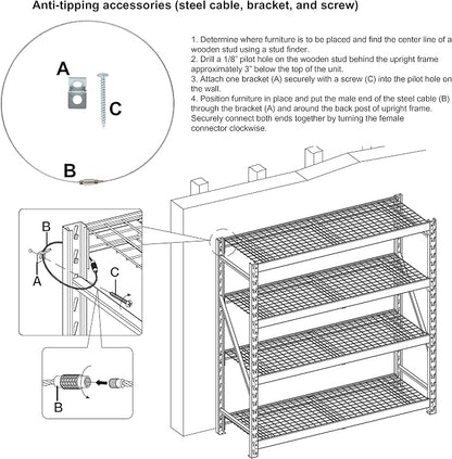 Amazon Basics 5-Tier Medium Duty Garage Shelving Unit, Sturdy Adjustable - Image 7