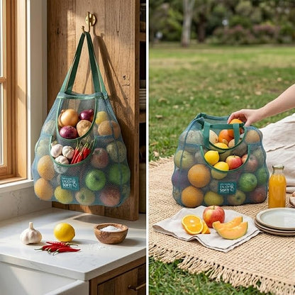 Durable Hanging Mesh Bags for Fruit & Vegetables. Reusable, Breathable Storage - Image 7