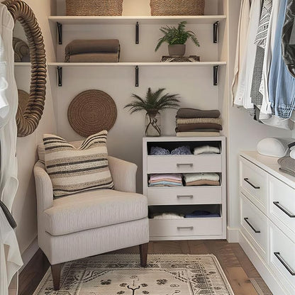 BOLUO Closet Drawers White Fabric 3 Drawer Small Dresser - Image 3