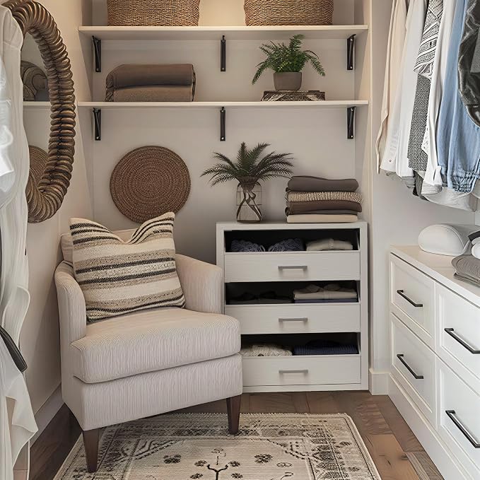 BOLUO Closet Drawers White 3 Drawer Dresser - Image 3