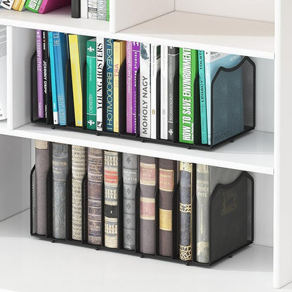 Simple Trending Mesh Desktop File Sorter Organizer, 5-Section Bookshelf - Image 5