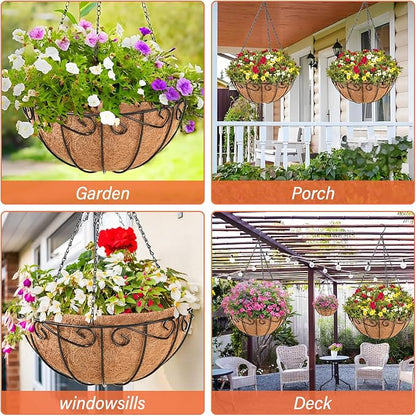 3 Pack 10 Inch Metal Hanging Baskets - Image 7