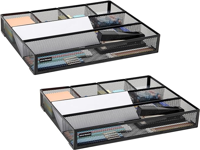 Mind Reader Drawer Organizer, Desk Org, Utensil Organizer, Metal Mesh by MindReader