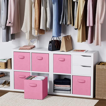 Storage Cubes - 11 Inch Cube Storage Bins. Fabric Cubby Organizer Baskets - Image 7