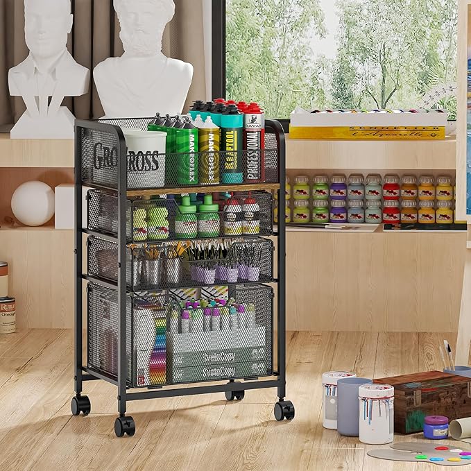 4-Tier Rolling Utility Cart - Image 2