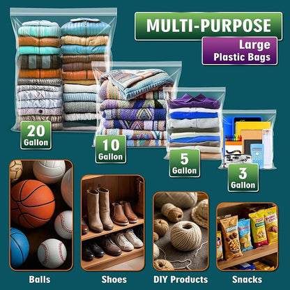 Extra Large 10 Gallon Zippered Plastic Bags - Image 3