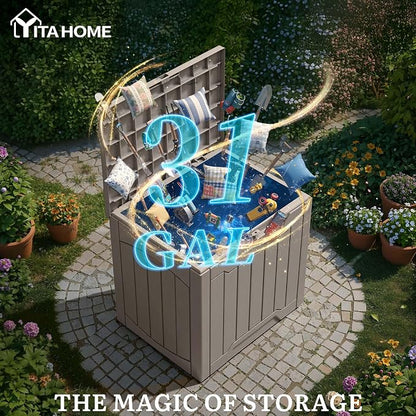 YITAHOME 31 Gallon Resin Deck Box Outdoor Storage Box and Waterproof Package - Image 2