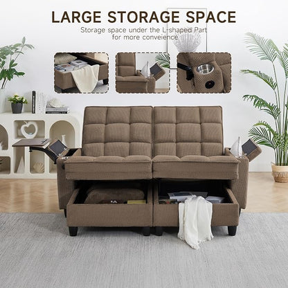 70.9" Chaise Lounge Chair Indoor, Oversized Boucle Upholstered Sofa Bed - Image 3