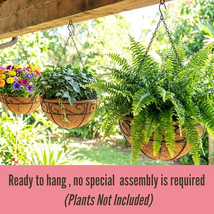 LaLaGreen Hanging Planter for Outdoor Plants Black Hanging Baskets - Image 3