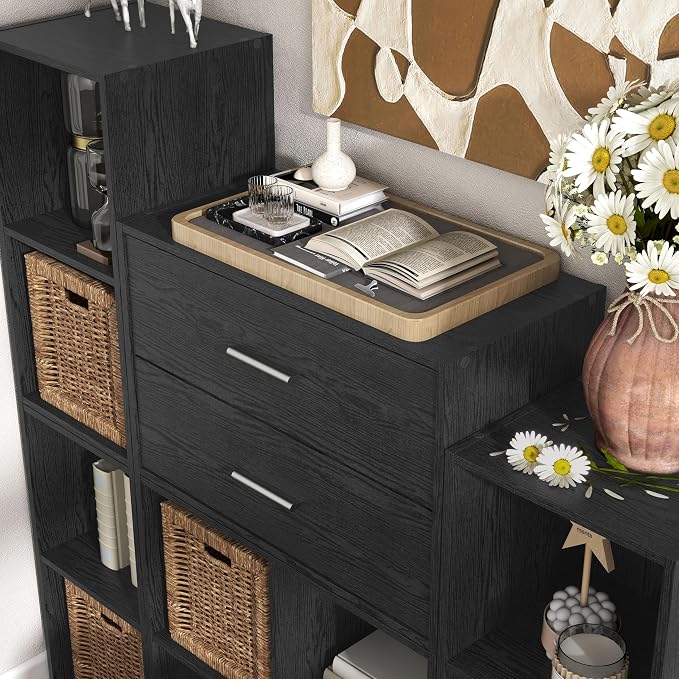 Homes: Inside + Out Apexa 2-Drawer Wooden Stackable Storage Drawers, Small Food - Image 4