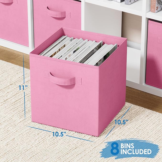 Storage Cubes - 11 Inch Cube Storage Bins. Fabric Cubby Organizer Baskets - Image 2