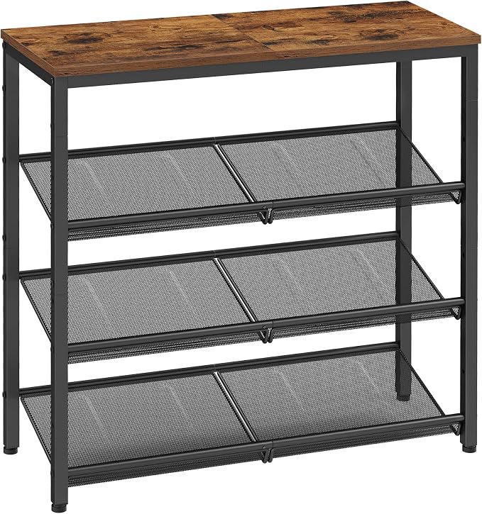 VASAGLE Shoe Rack for Entryway, Freestanding, Adjustable, Industrial | 4-Tier by Unknown