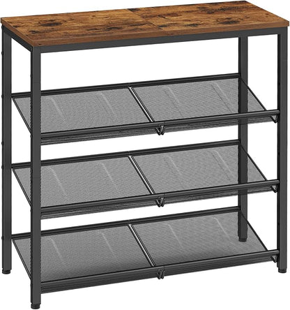 VASAGLE Shoe Rack for Entryway, Freestanding, Adjustable, Industrial | 4-Tier by Unknown