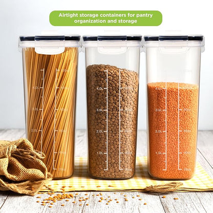 Utopia Kitchen Cereal Containers Storage Set – 4 Pack 4L Airtight Food Storage - Image 3