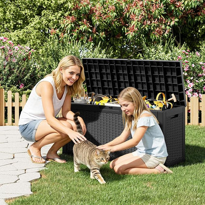 Outdoor Storage Box, 72 Gallon Resin Deck Boxes Outdoor Waterproof - Image 6