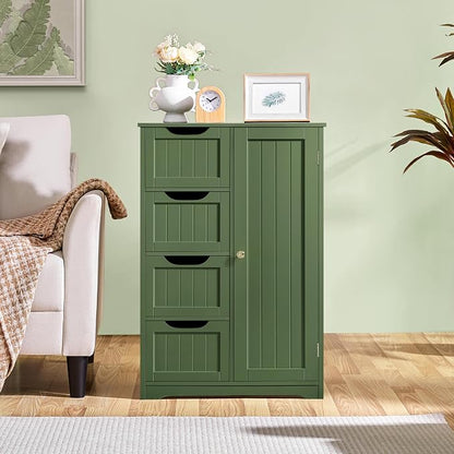 Yaheetech Wooden Bathroom Floor Cabinet, Side Storage Organizer Cabinet - Image 7