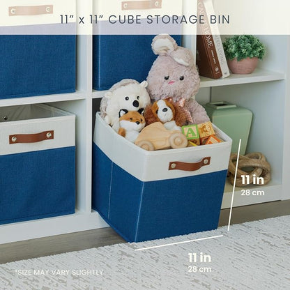 OrganiHaus 11" x 11" x 11" Fabric Cubes Storage Bins Set of 4, Foldable - Image 2