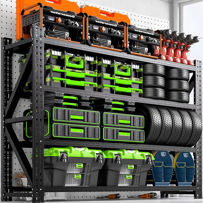 Heavy Duty Garage Storage Shelves 9000LBS Capacity, 4-Tier Adjustable by YUKIMO