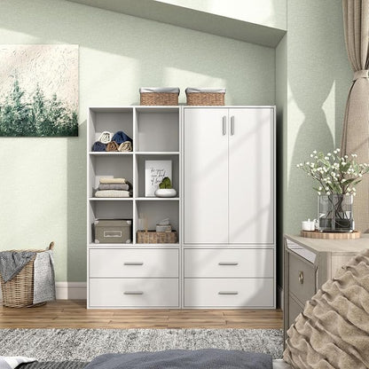 Homes: Inside + Out Apexa 6-Cube Storage Organizer Shelves, Stackable Wood - Image 12