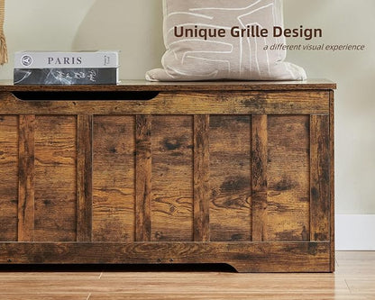 VANKILEY 51.2" Storage Chest Extra Large, Wooden Storage Bench, Rustic Brown | - Image 8