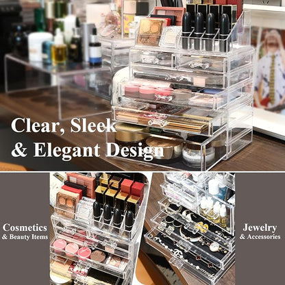 Sea Team 3-Layer Stackable Clear Makeup Organizer - Image 4