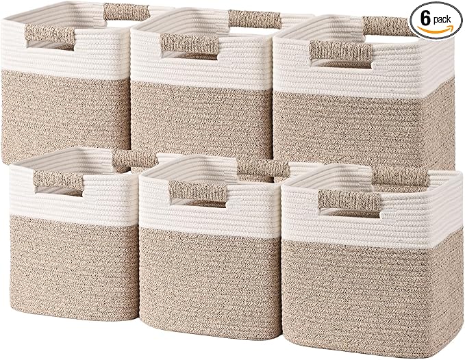 11 Inch Storage Cubes, 6 Pack Cube Storage Bins by Degeyoyo