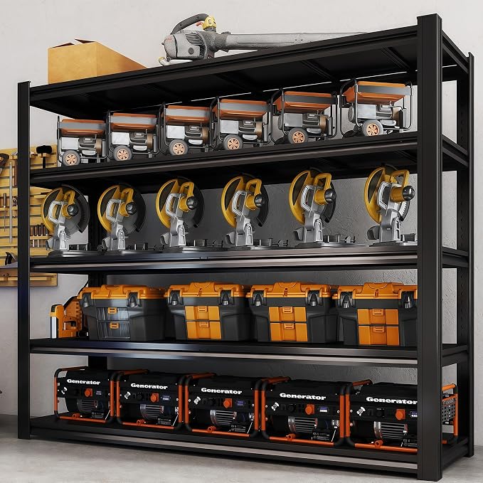 72“H Garage Shelving Heavy Duty Storage Shelves 3500 LBS Adjustable Metal - Image 2