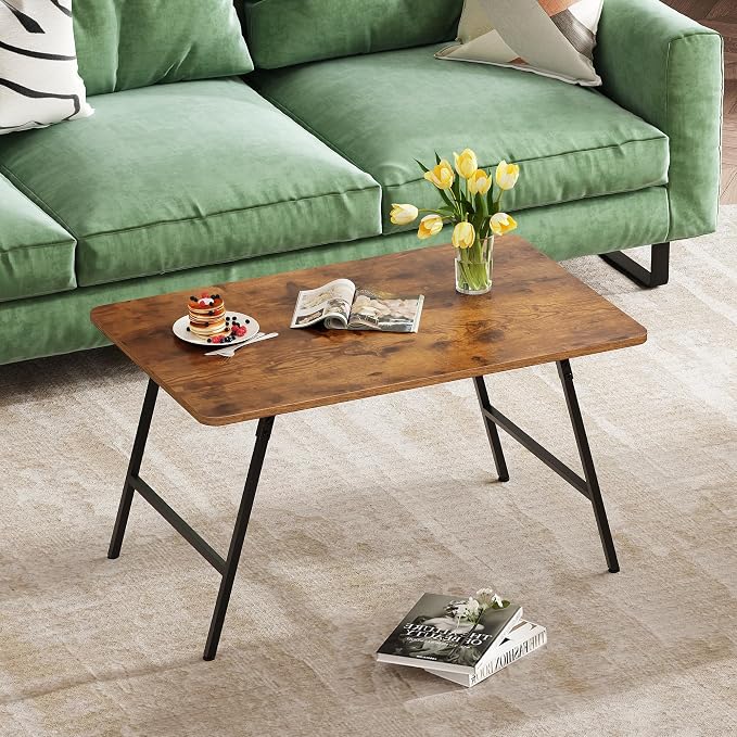 WLIVE Folding Coffee Table, Modern Portable Small Coffee Table - Image 2