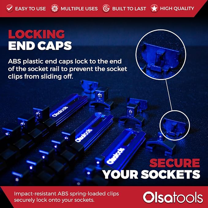 Olsa Tools 3 Pc Set Aluminum Socket Organizer - Image 4
