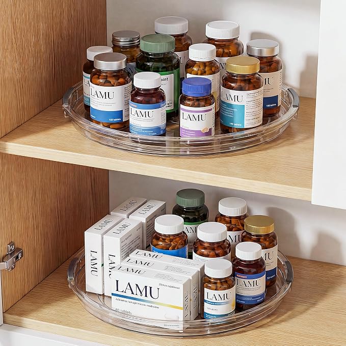 LAMU 12 Inch Lazy Susan Turntable, 360° Rotating Organizer Storage - Image 6