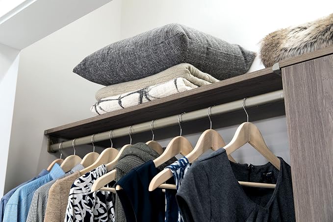 ClosetMaid SuiteSymphony Wood Top Closet Shelf, 48-Inch Wide, Graphite Grey - Image 2