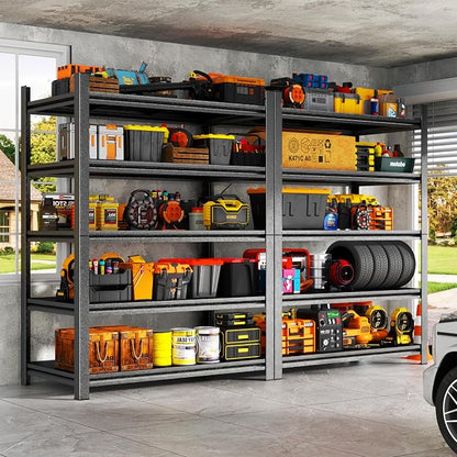 Metal Garage Shelving Unit, Heavy Duty 5-Tier Adjustable Storage Rack, Steel - Image 7