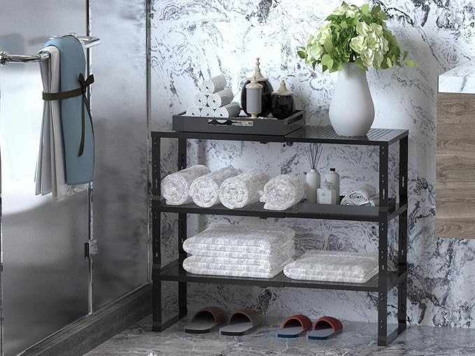Adjustable Expanable Stackable Spice Rack Shelf Pantry Storage Organizer - Image 5